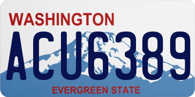 WA license plate ACU6389