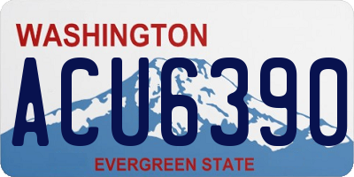 WA license plate ACU6390