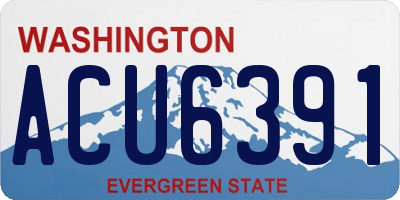 WA license plate ACU6391
