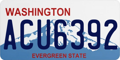 WA license plate ACU6392