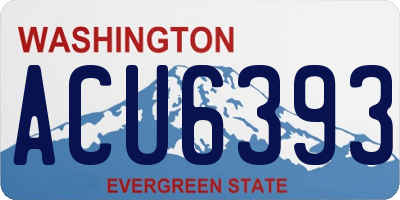 WA license plate ACU6393