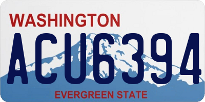 WA license plate ACU6394