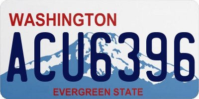 WA license plate ACU6396
