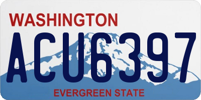 WA license plate ACU6397