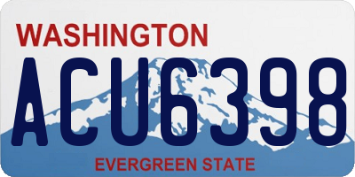 WA license plate ACU6398