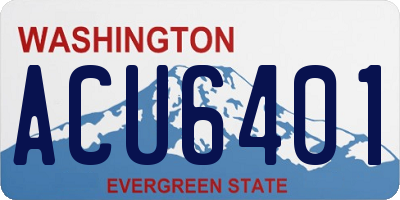 WA license plate ACU6401