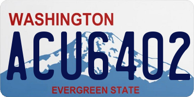 WA license plate ACU6402