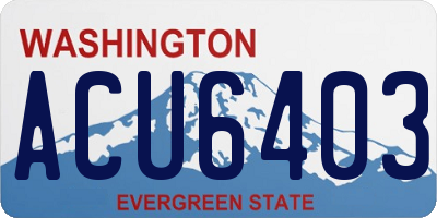 WA license plate ACU6403