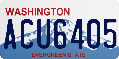 WA license plate ACU6405