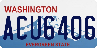WA license plate ACU6406