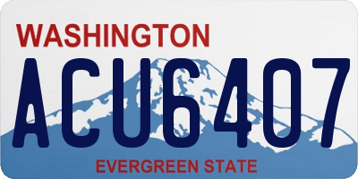 WA license plate ACU6407