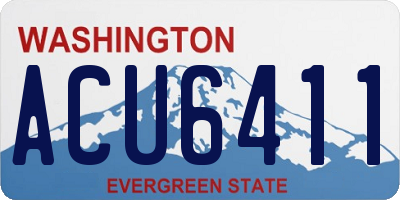 WA license plate ACU6411