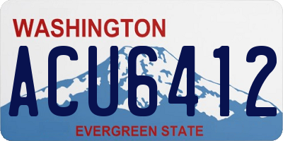 WA license plate ACU6412
