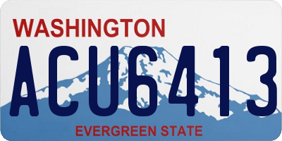 WA license plate ACU6413