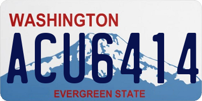 WA license plate ACU6414