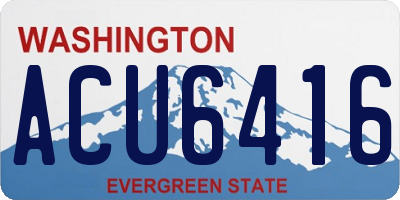 WA license plate ACU6416