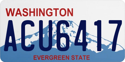 WA license plate ACU6417