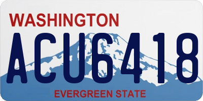 WA license plate ACU6418