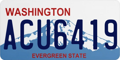 WA license plate ACU6419
