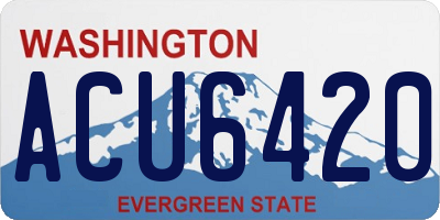 WA license plate ACU6420