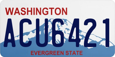 WA license plate ACU6421