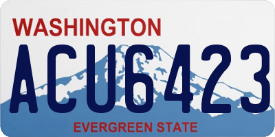 WA license plate ACU6423
