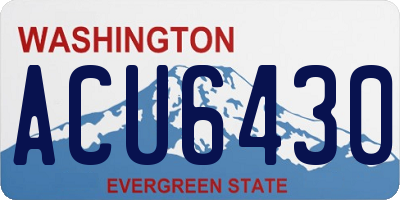WA license plate ACU6430
