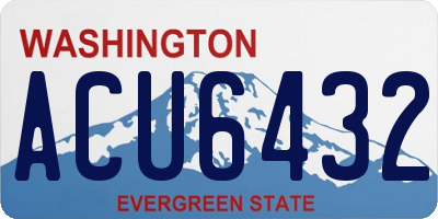 WA license plate ACU6432