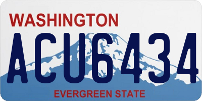WA license plate ACU6434