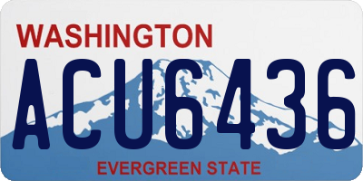 WA license plate ACU6436