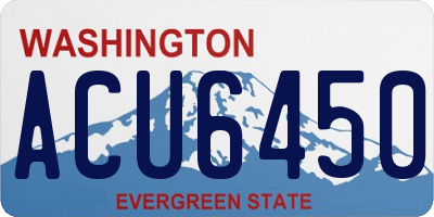 WA license plate ACU6450
