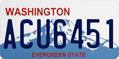 WA license plate ACU6451