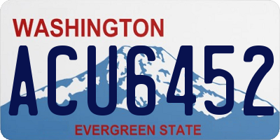 WA license plate ACU6452