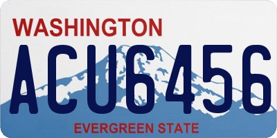 WA license plate ACU6456