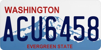WA license plate ACU6458