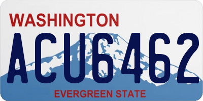 WA license plate ACU6462