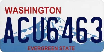 WA license plate ACU6463