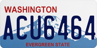 WA license plate ACU6464