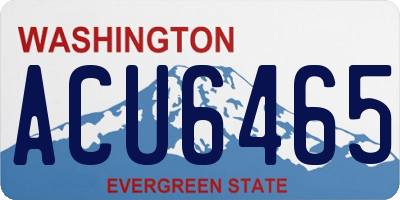 WA license plate ACU6465