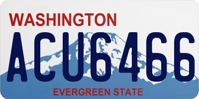 WA license plate ACU6466