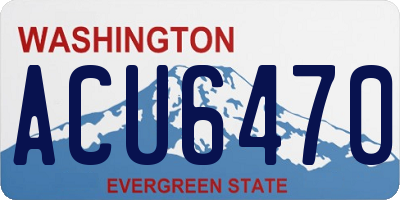 WA license plate ACU6470