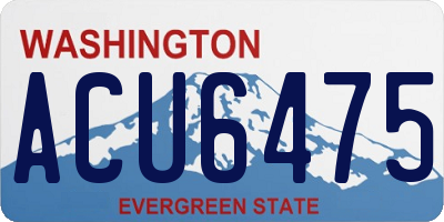 WA license plate ACU6475