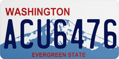 WA license plate ACU6476