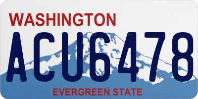 WA license plate ACU6478