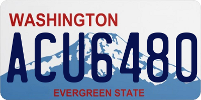 WA license plate ACU6480