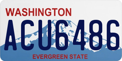 WA license plate ACU6486