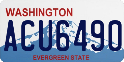 WA license plate ACU6490