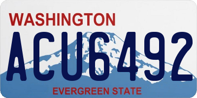 WA license plate ACU6492