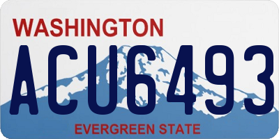 WA license plate ACU6493