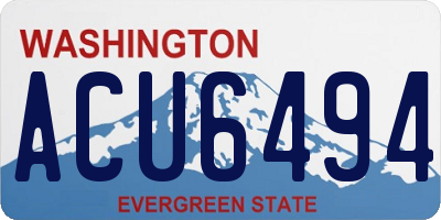 WA license plate ACU6494